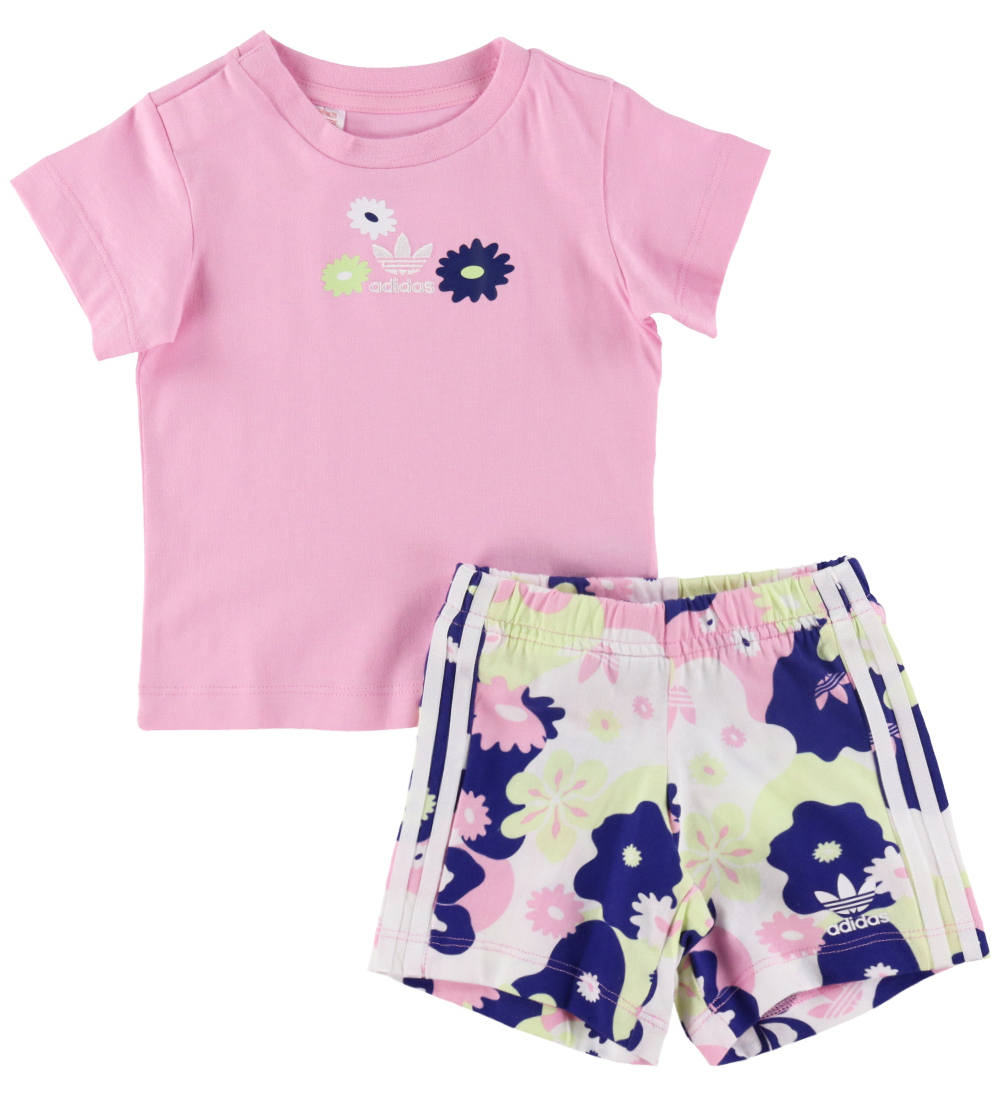 adidas Originals Shortssæt - Flower Print - True Pink