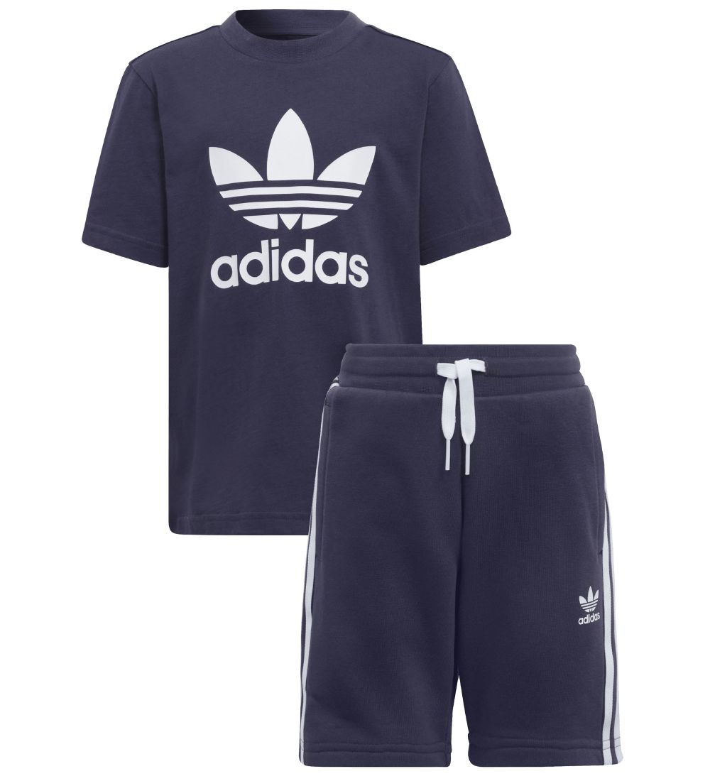 adidas Originals Sæt - T-Shirt/Shorts - Navy/White