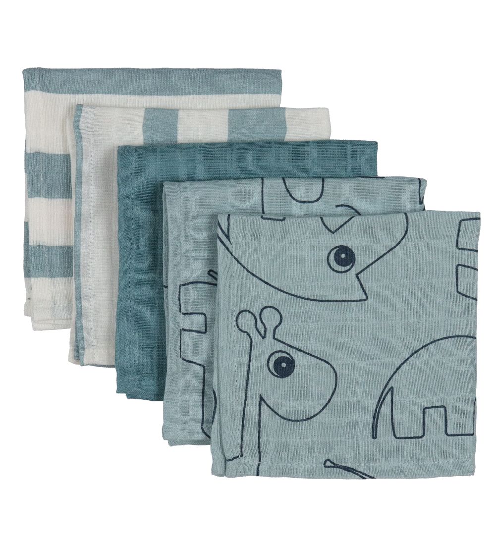 Done by Deer Vaskeklude - 5-pak - 30x30 cm - Deer Friends Blue