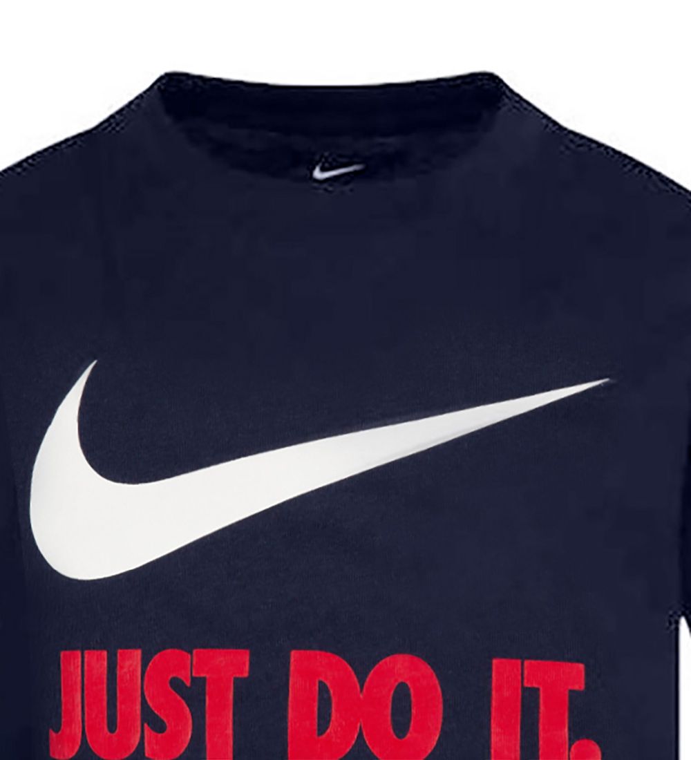 Nike T-shirt - Swoosh - Obsidian/University Red
