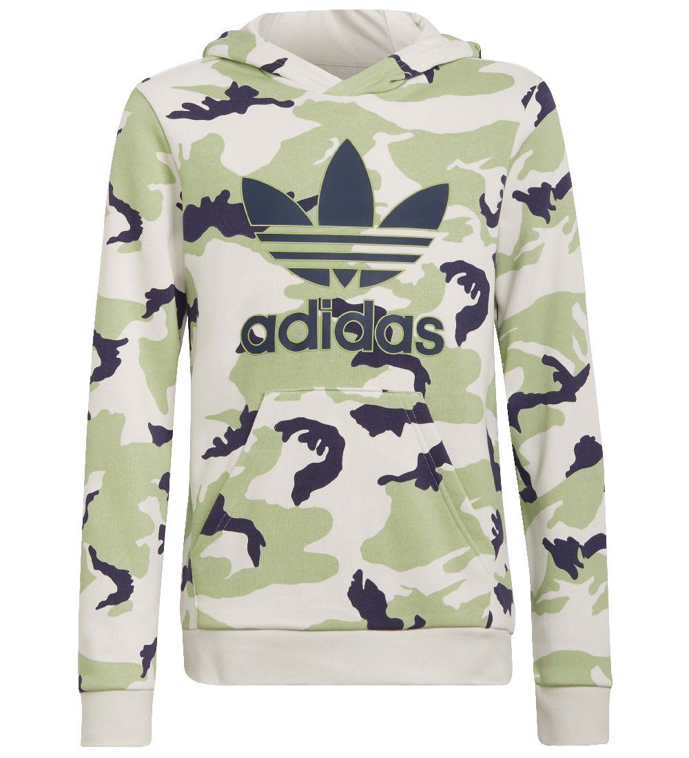 adidas Originals Hættetrøje - Camo - Orbit Grey/Magic Lime/Shado