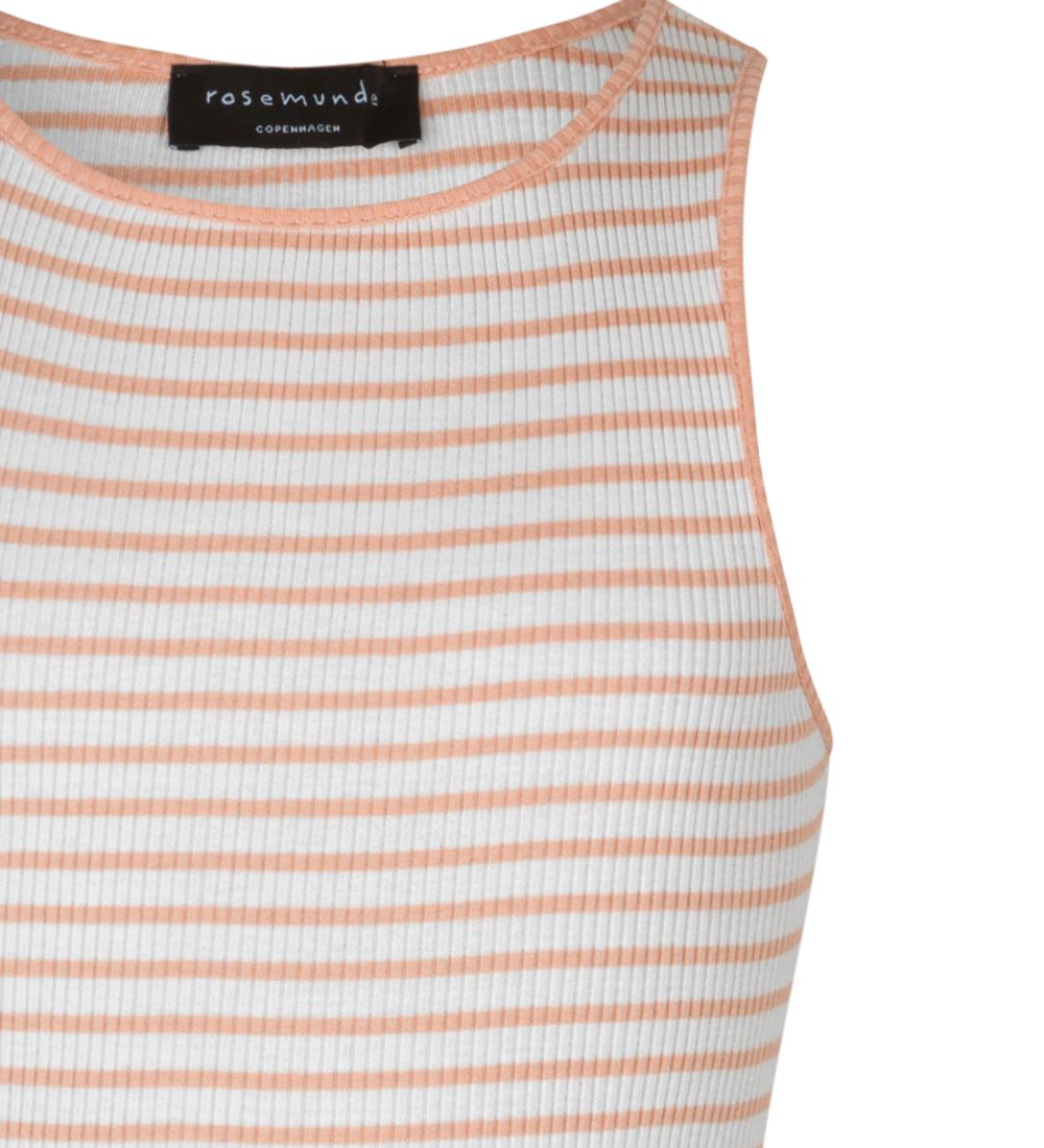 Rosemunde Top - Silke/Bomuld - Ivory Peachy Rose Stripe