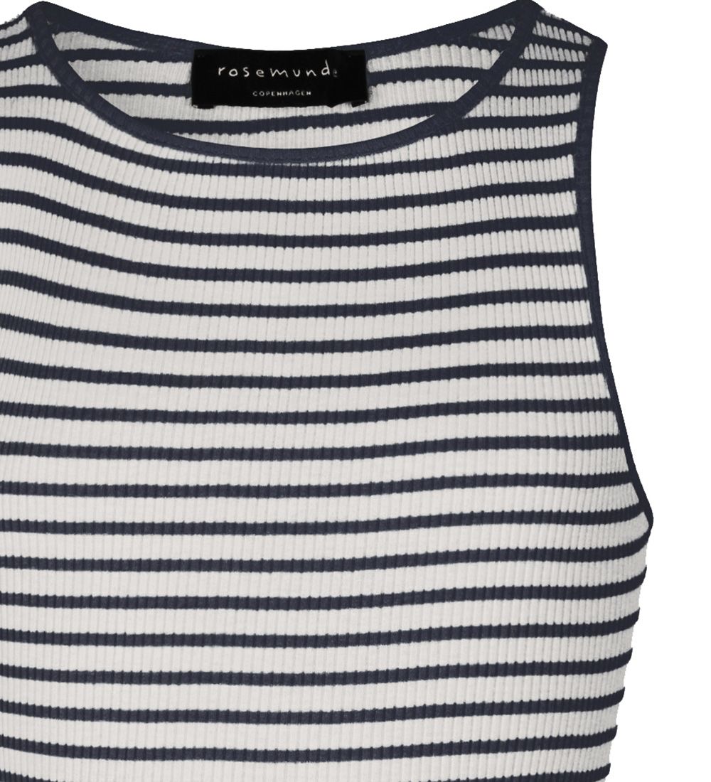 Rosemunde Top - Silke/Bomuld - Ivory Navy Stripe