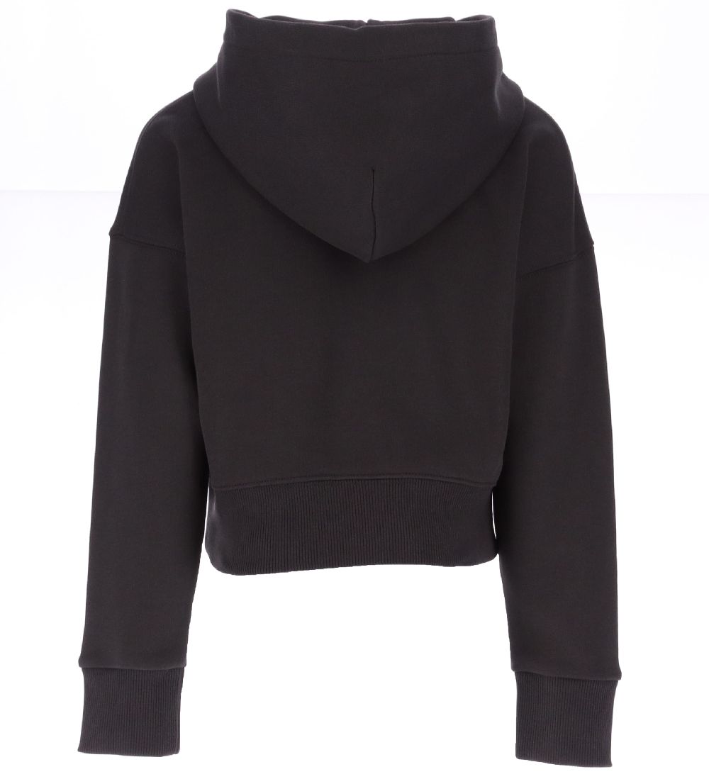 GANT Hættetrøje - Cropped - Contrast Shield - Dark Graphite