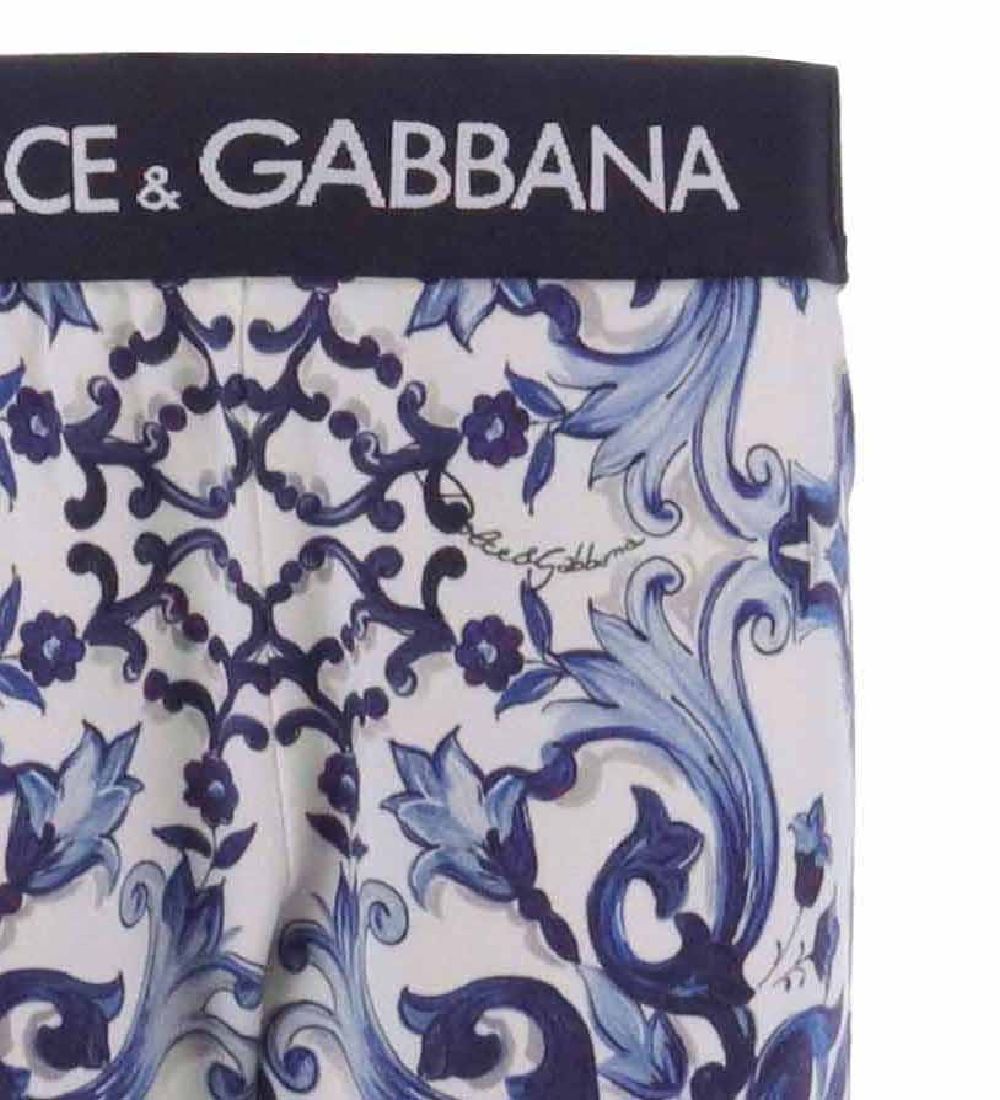 Dolce & Gabbana Leggings - Blu Mediterraneo - Hvid m. Blå