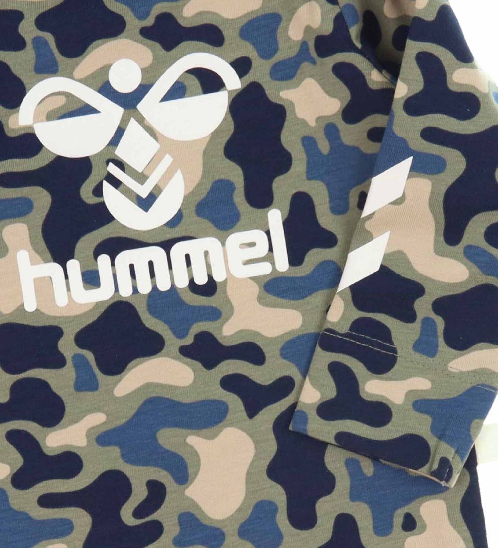 Hummel Body l/ - hmlSteen - Vetiver Camouflage m. Logo