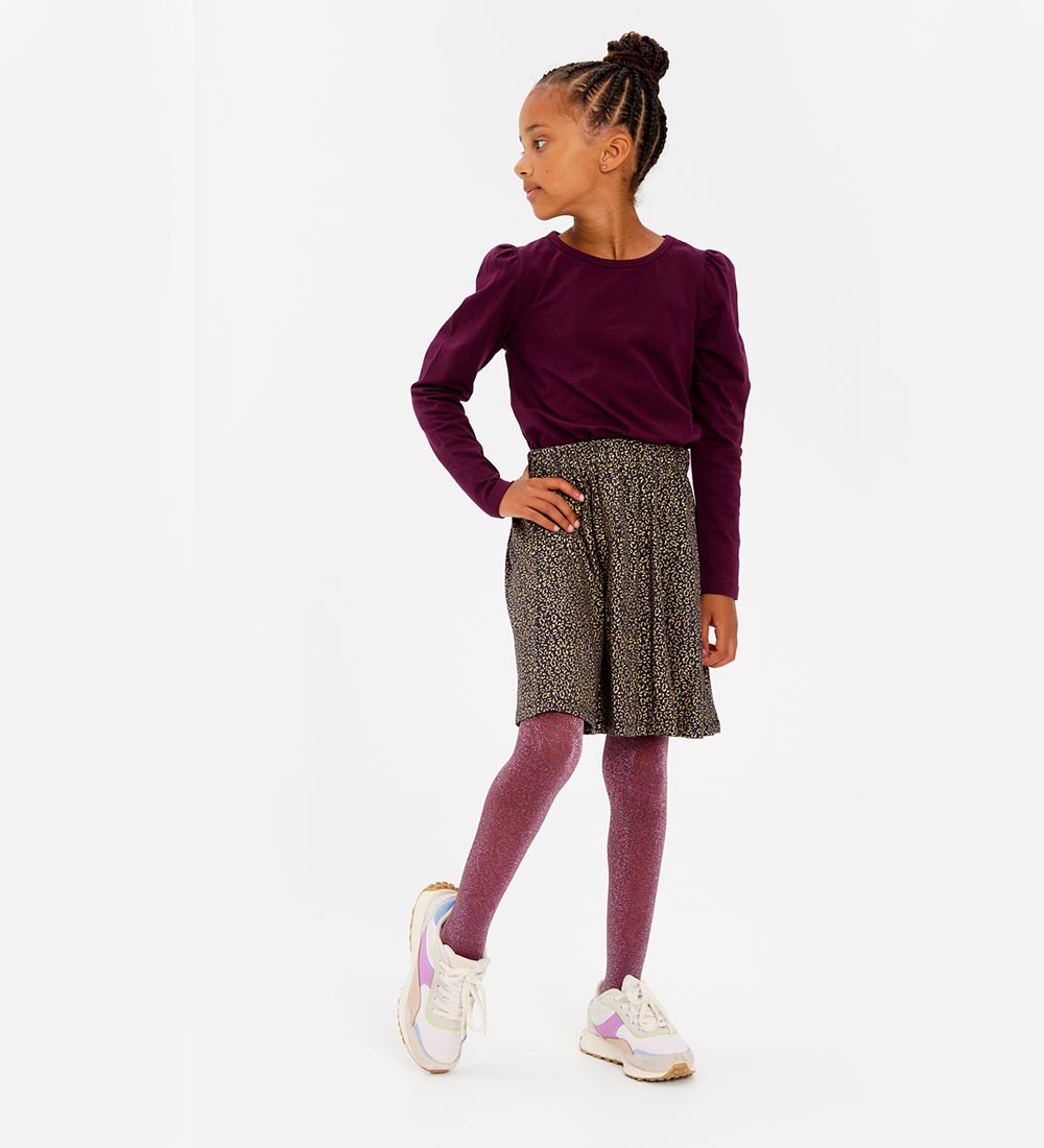 The New Strømpebukser - 2-pak - Glitter/Solid - Maroon
