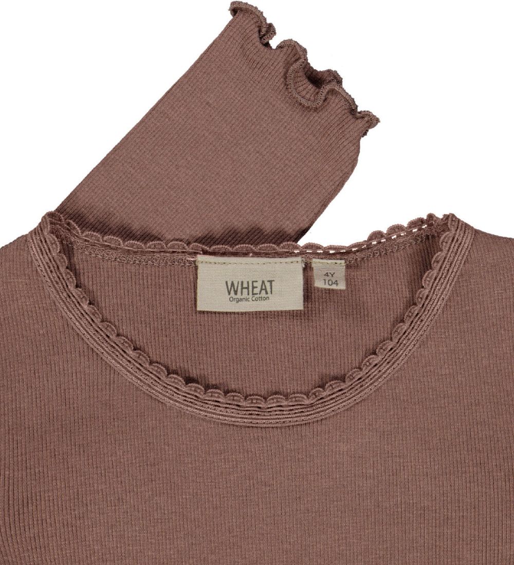 Wheat Bluse - Rib - Lace - Vintage Rose