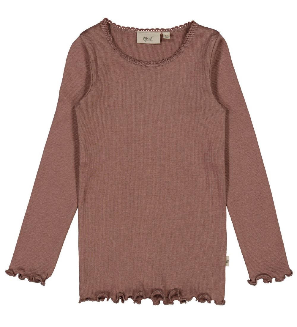 Wheat Bluse - Rib - Lace - Vintage Rose