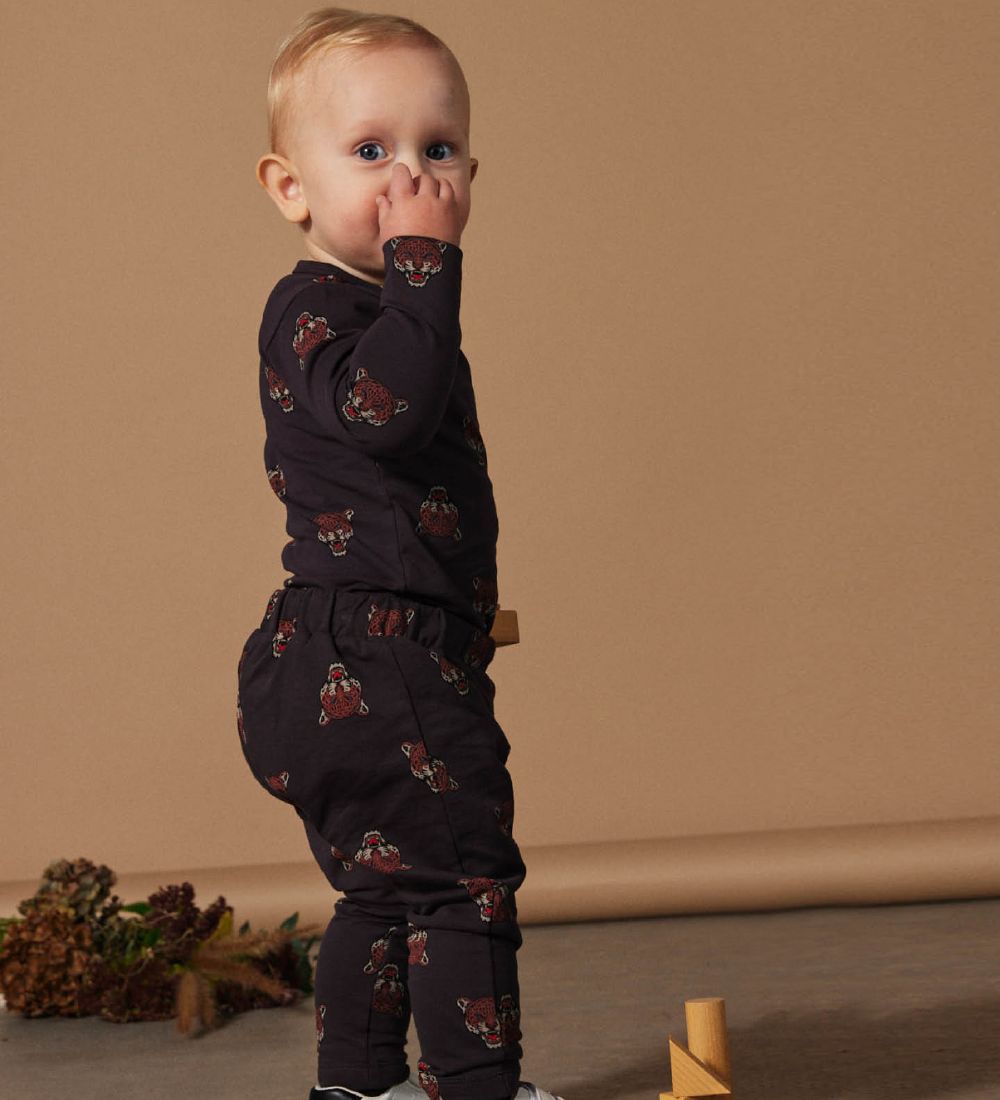 The New Siblings Leggings - TnsDiego - Phantom m. Leopardhoveder