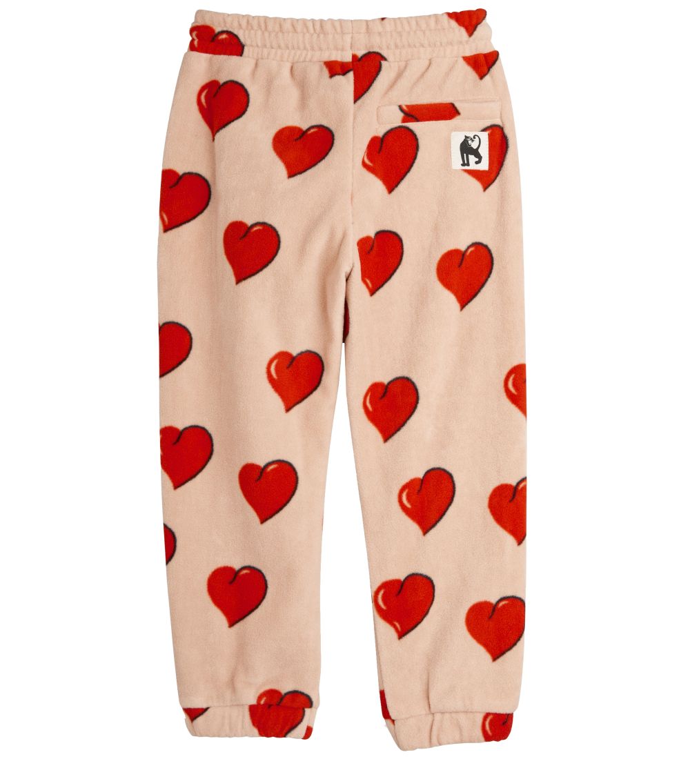 Mini Rodini Bukser - Hearts Fleece - Beige