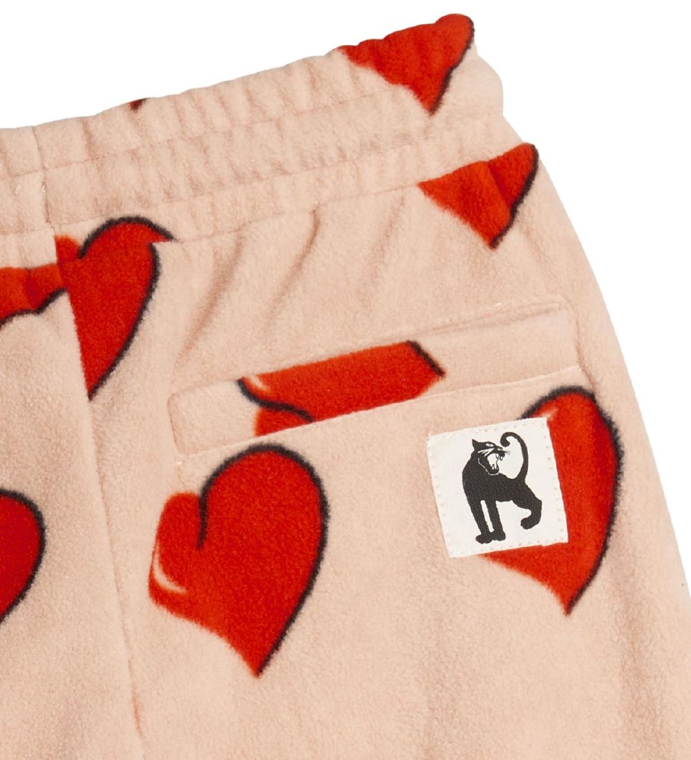 Mini Rodini Bukser - Hearts Fleece - Beige