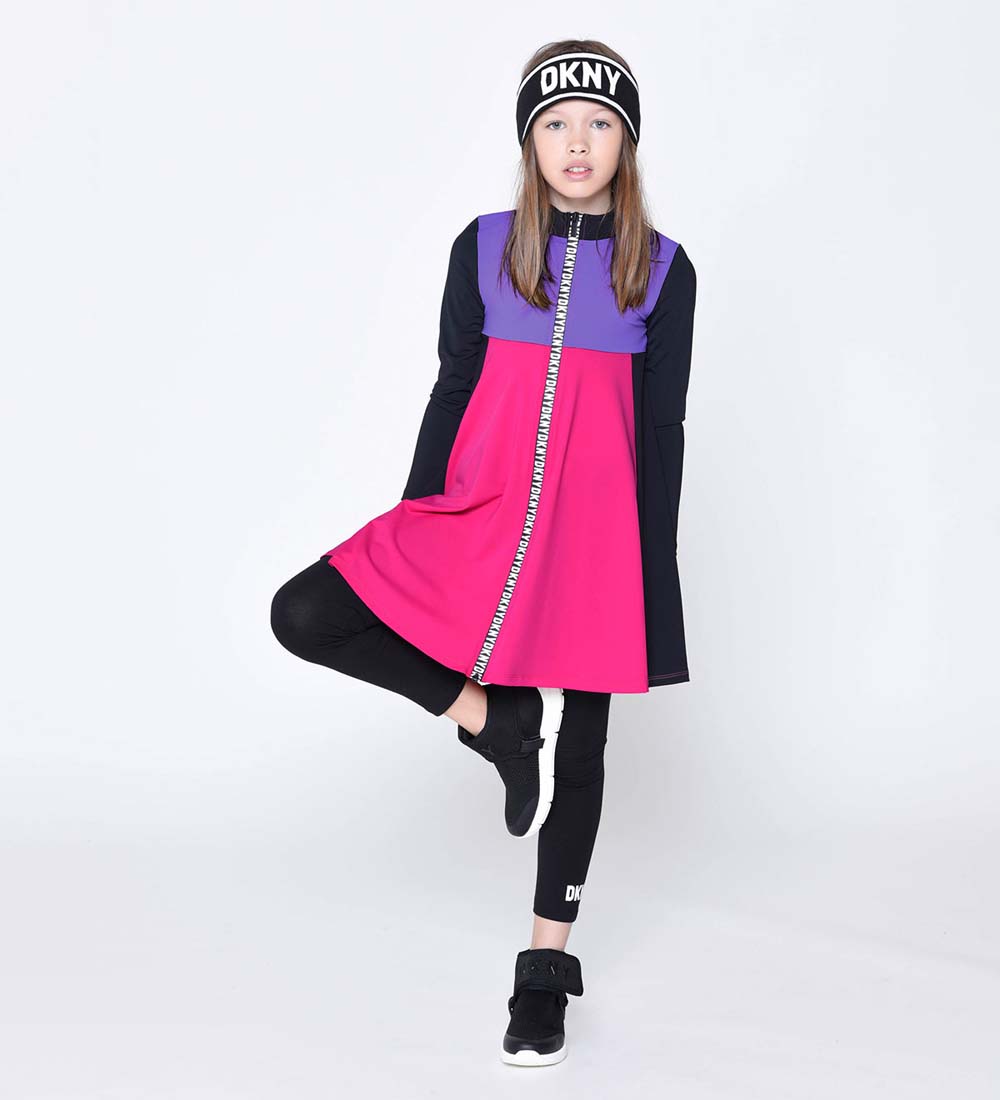 DKNY Kjole -Sort m. Pink/Lilla