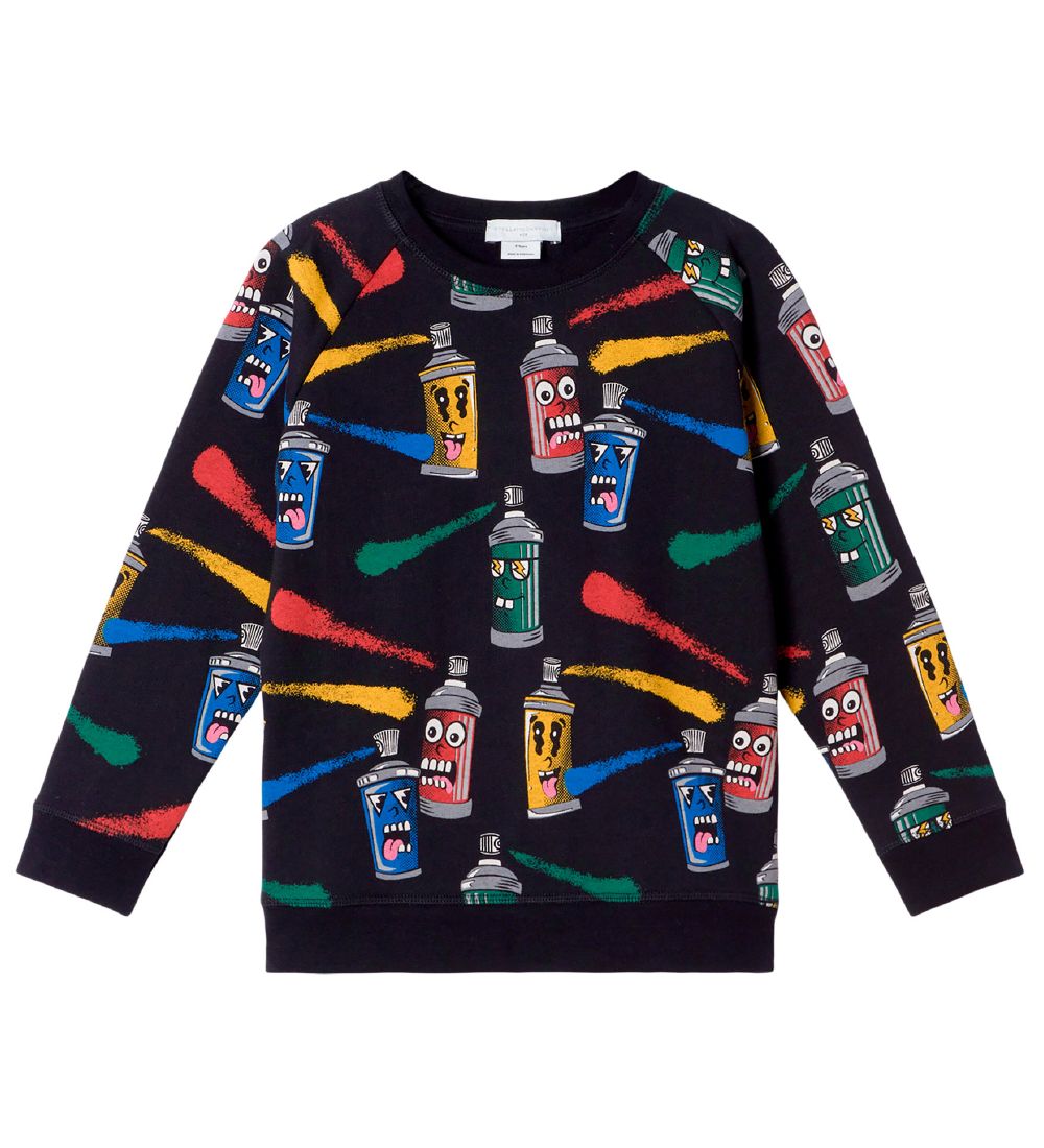 Stella McCartney Kids Sweatshirt - Painting Faces - Sort m. Spra