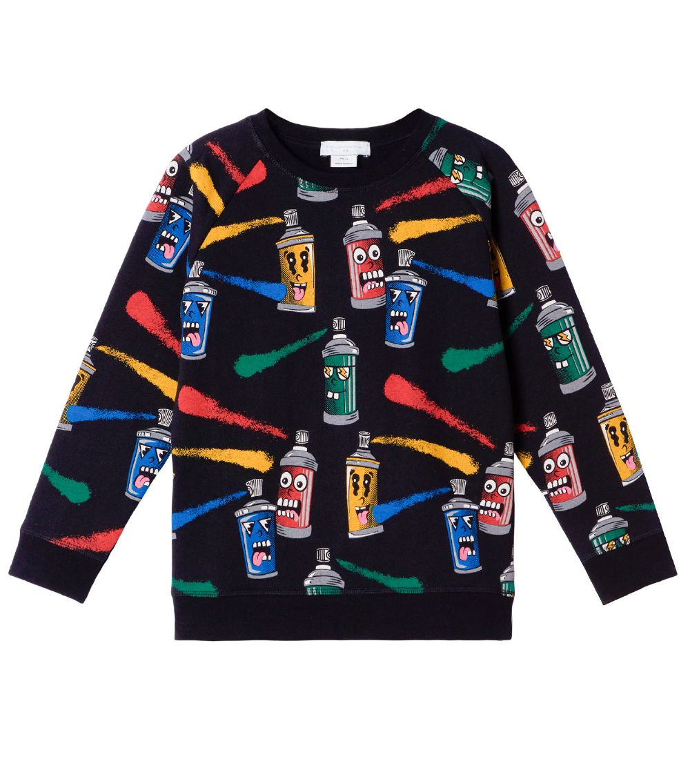 Stella McCartney Kids Sweatst - Painting Faces - Sort m. Sprayd