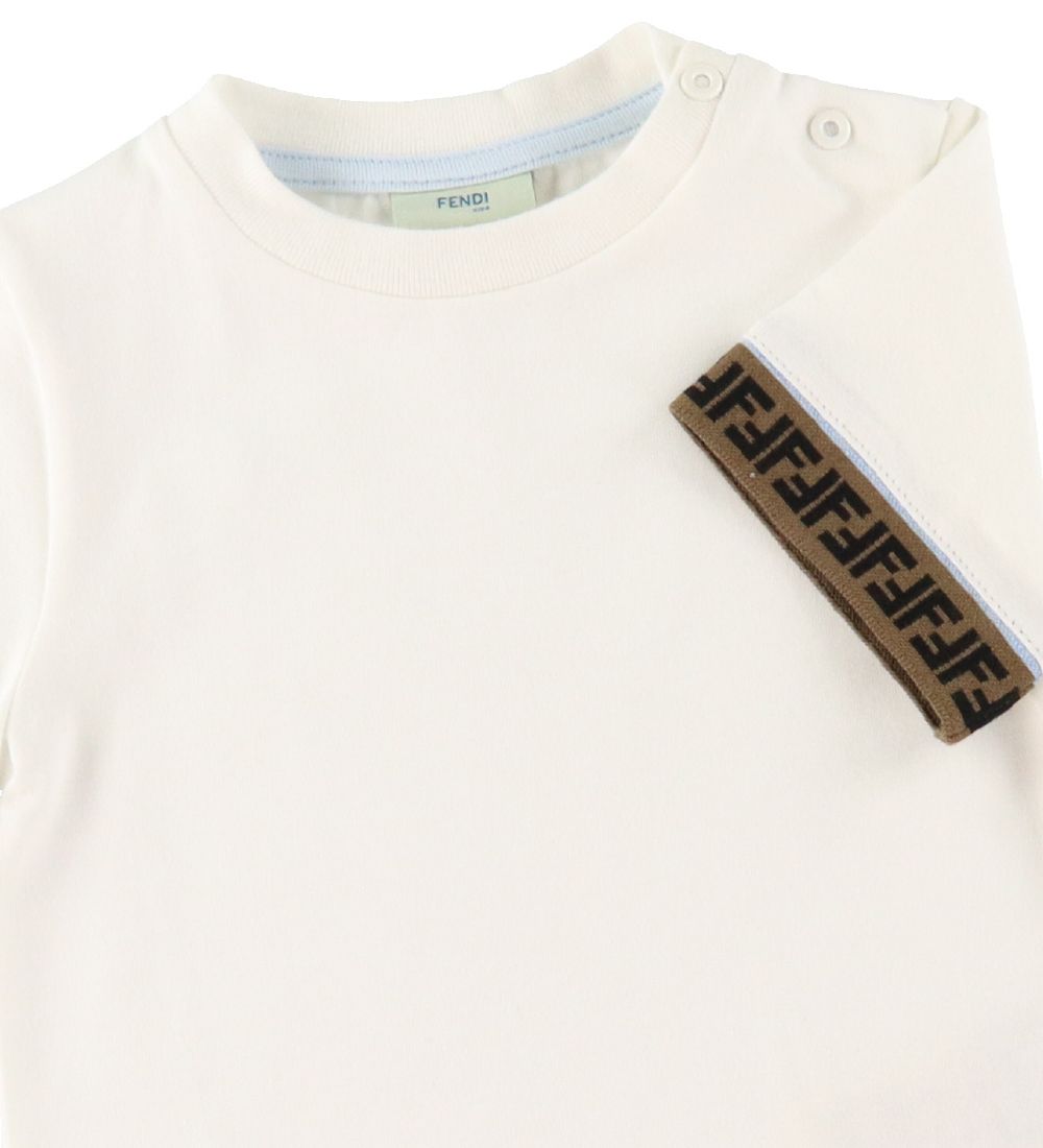 Fendi T-Shirt - Hvid m. Logokanter