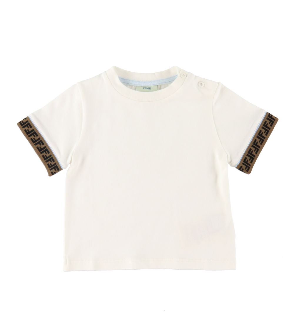 Fendi T-Shirt - Hvid m. Logokanter