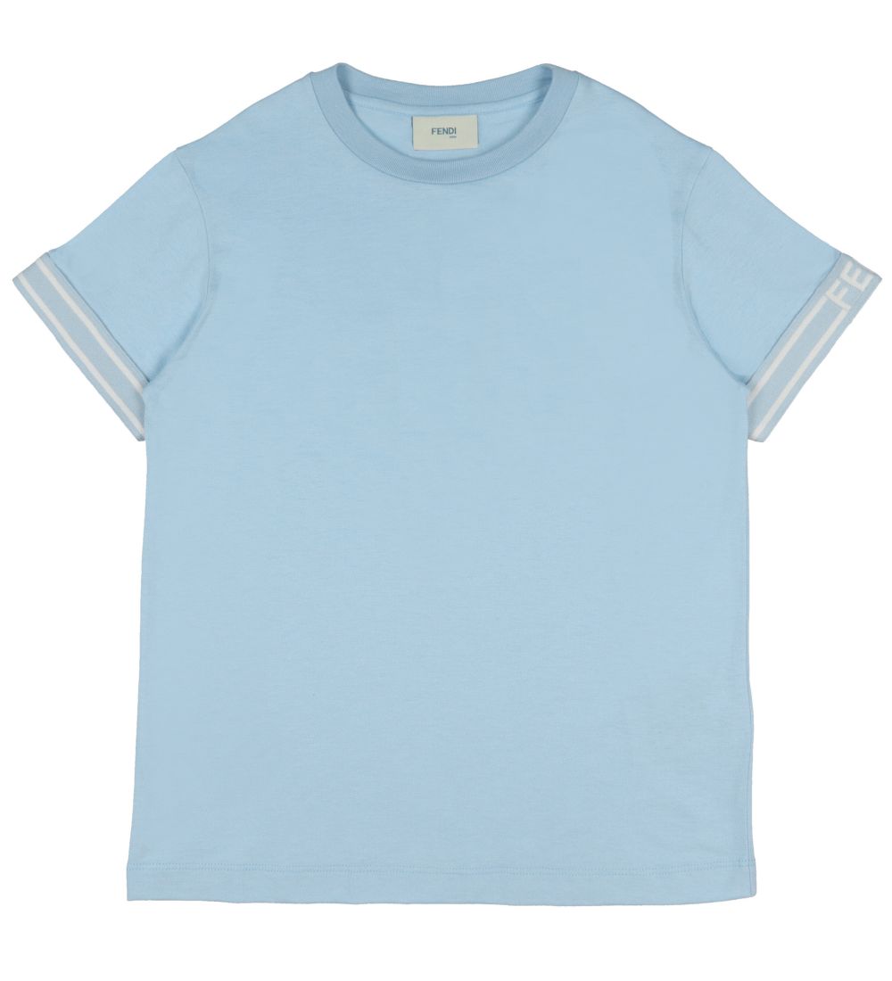 Fendi T-shirt - Lyseblå m. Hvid