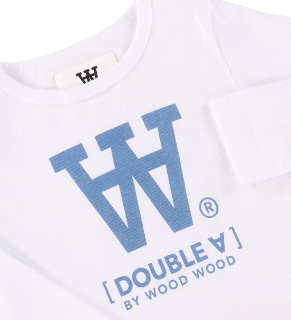 Wood Wood Bluse - Kim - White/Blue Print