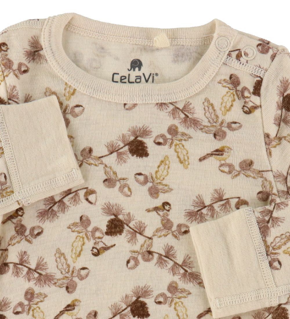 CeLaVi Body l/æ - Uld - Burlwood m. Print