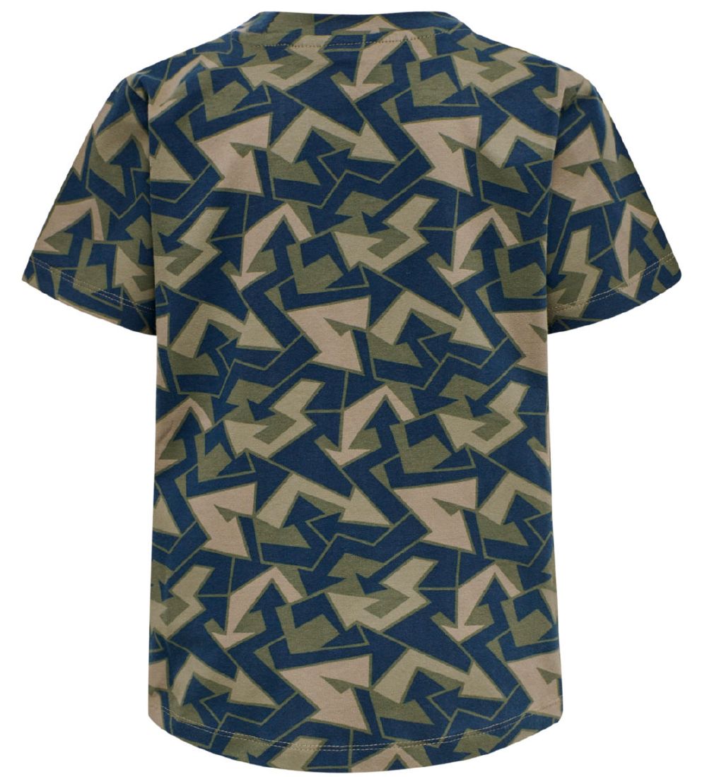 Hummel T-shirt - hmlARROWS - Navy/Armygrøn