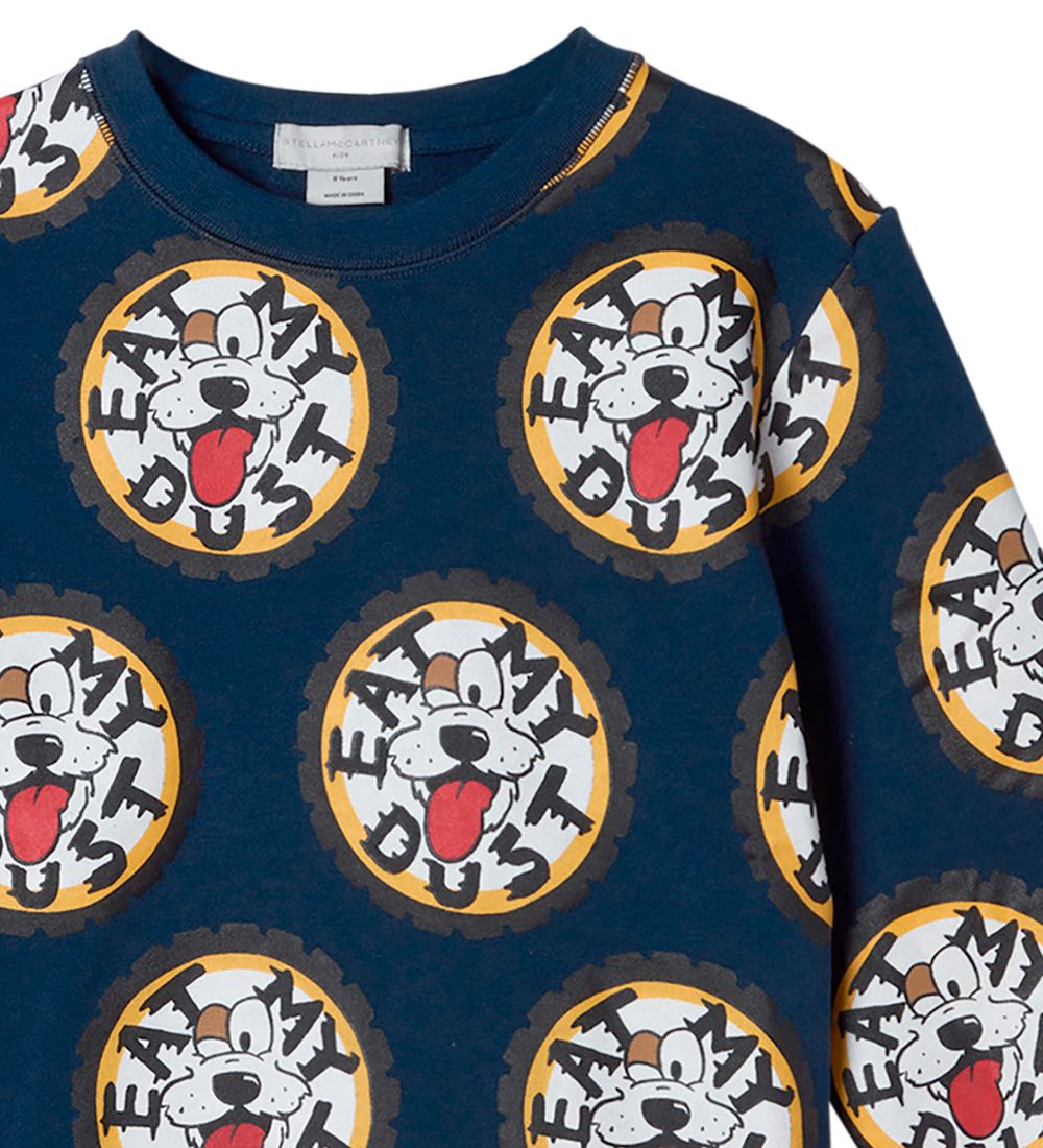 Stella McCartney Kids Sweatshirt - Eat My Dust - Blå m. Hunde