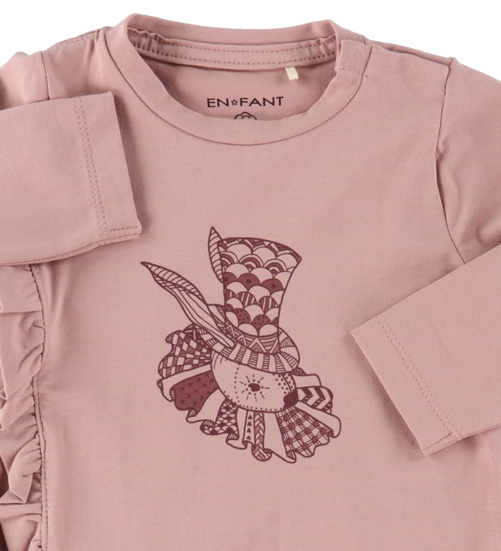 En Fant Bluse - Woodrose m. Print