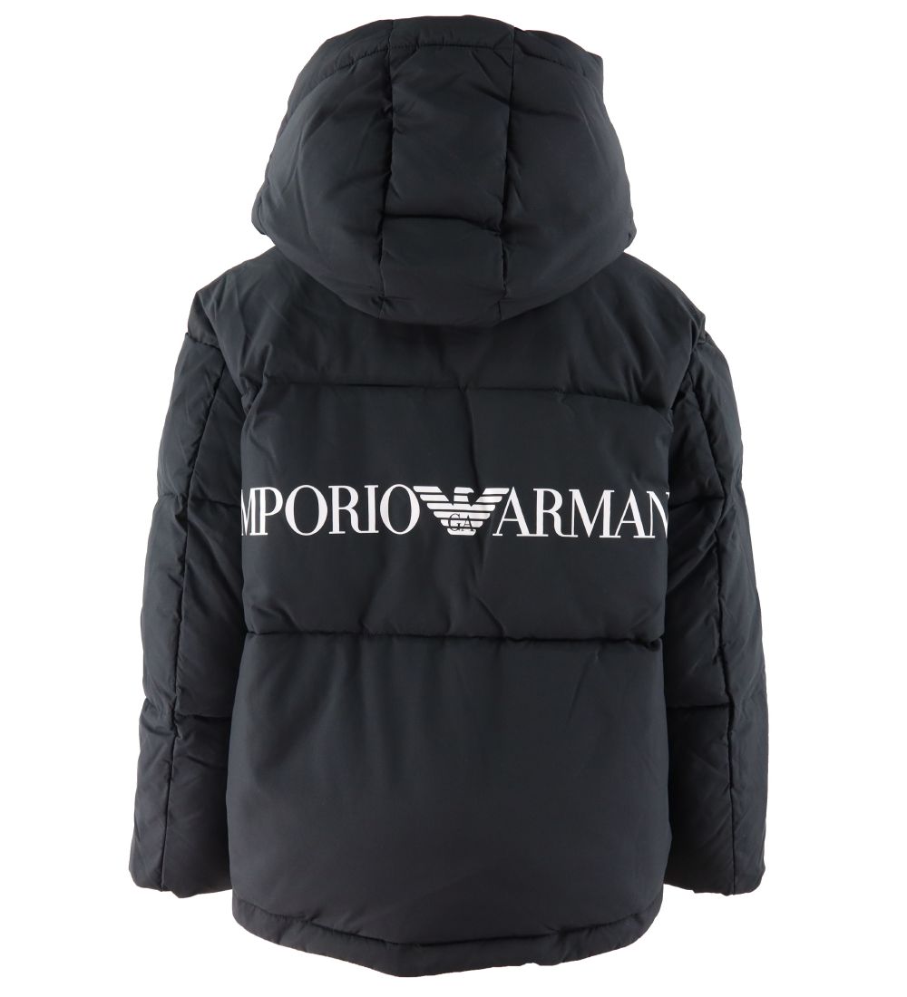 Emporio Armani Dynejakke - Sort m. Hvid/Pink