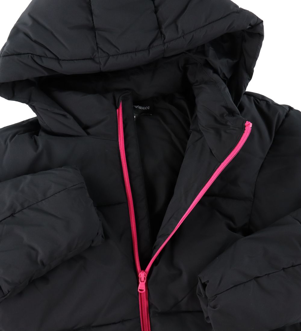 Emporio Armani Dynejakke - Sort m. Hvid/Pink