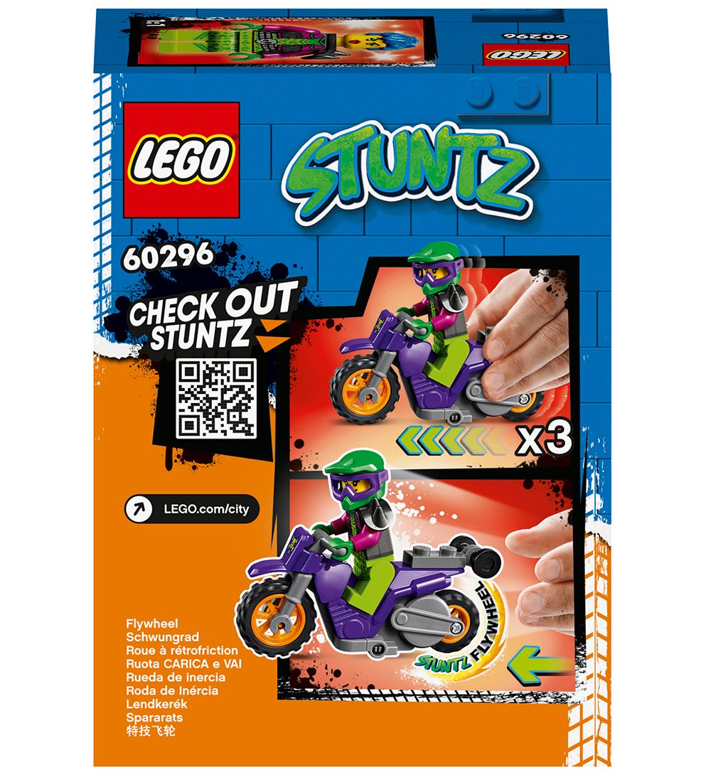 LEGO City Stuntz - Wheelie-stuntmotorcykel 60296 - 14 Dele