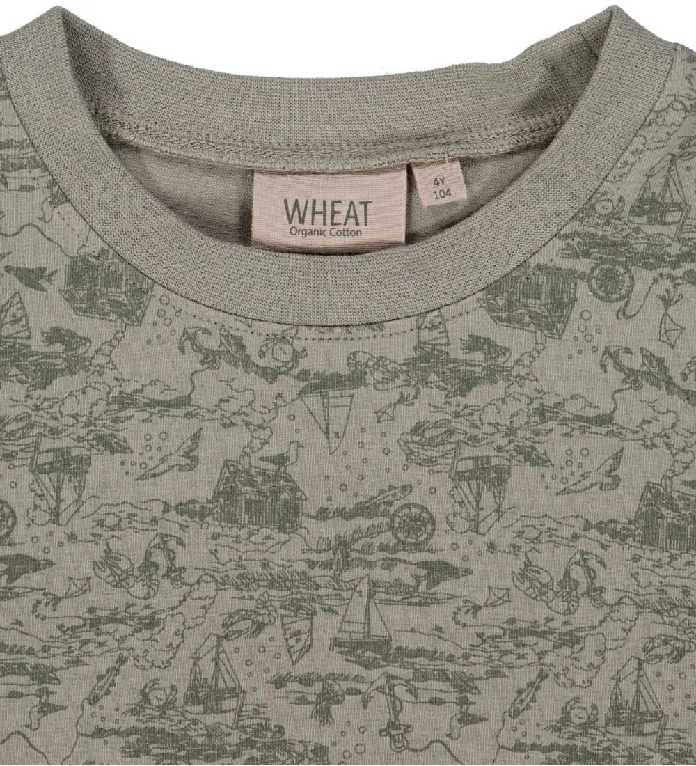 Wheat T-shirt - Fabian - Dried Sage Sealife