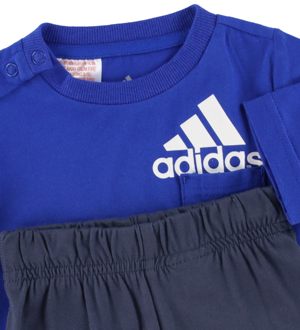adidas Performance Sæt - T-shirt/Shorts - Royal Blue/Hvid