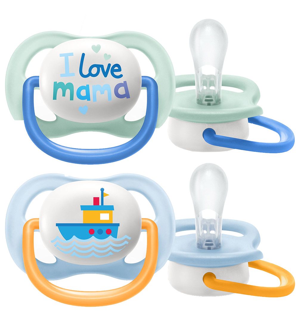 Philips Avent Sutter - 2-pak - Ultra Air - Mint/Lyseblå m. Prin