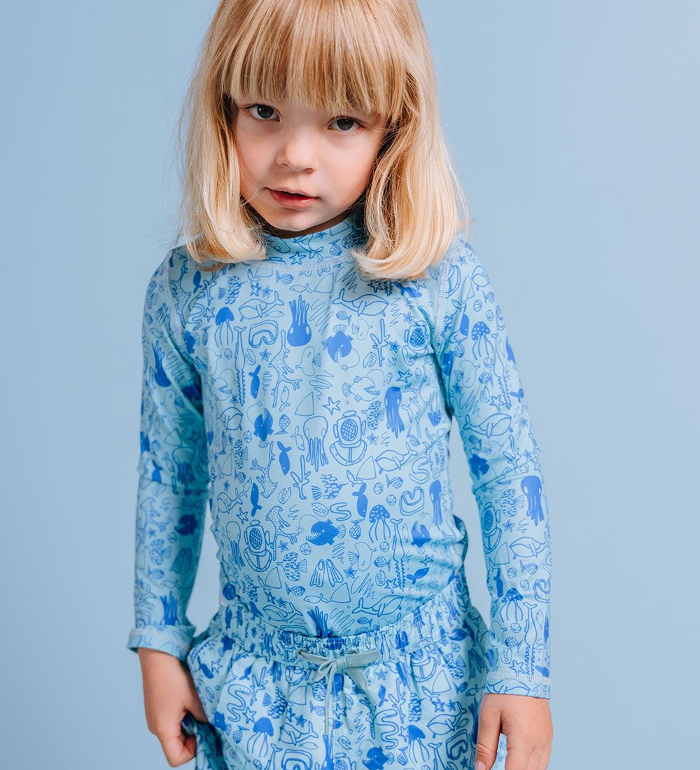 Soft Gallery Badebluse - UV50+ - SgBaby Astin - Silver Blue