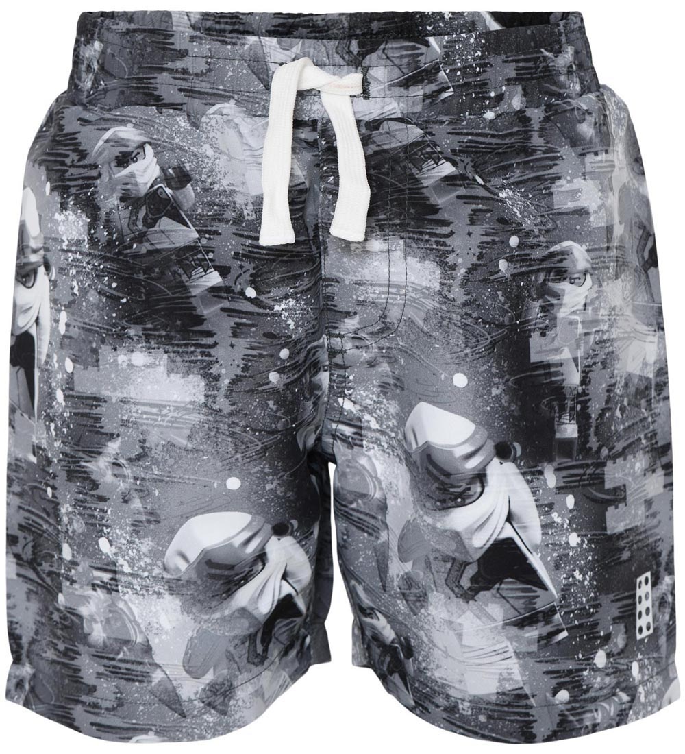 LEGO® Ninjago Badeshorts - UV50+ - LWPeiter - Grå/Hvid m. Print