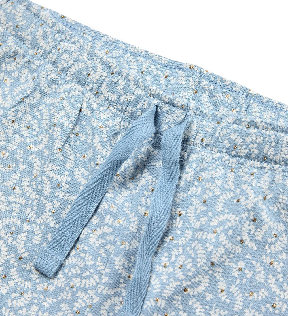 Petit by Sofie Schnoor Shorts - Lyseblå/Hvidblomstret m. Guld