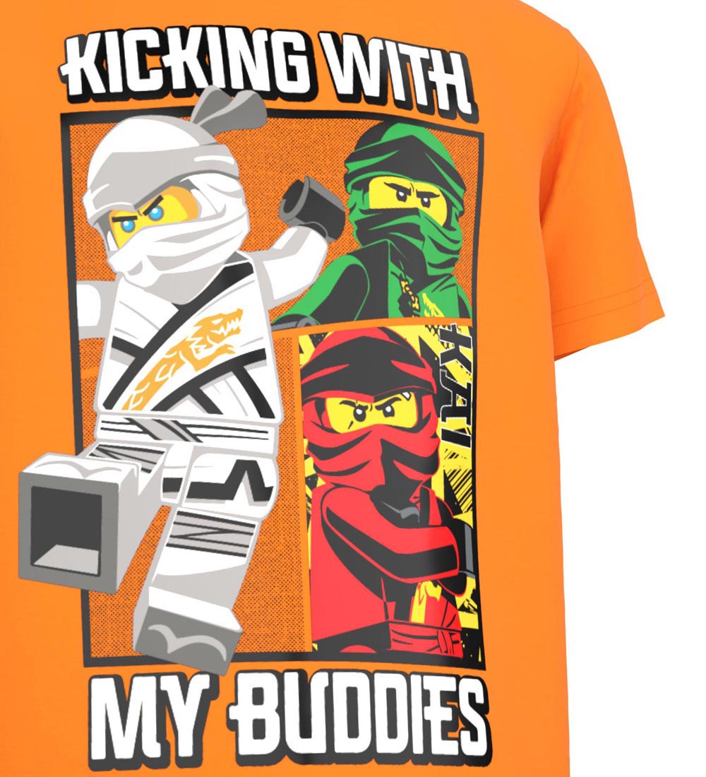 LEGO Ninjago T-shirt - Orange m. Print