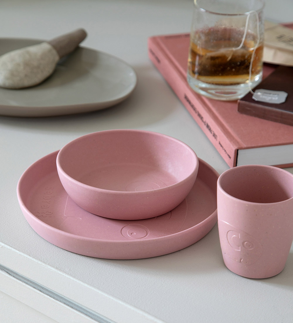 Sebra Tallerkener - Bioplast - 2-pak - MUMS - Blossom Pink