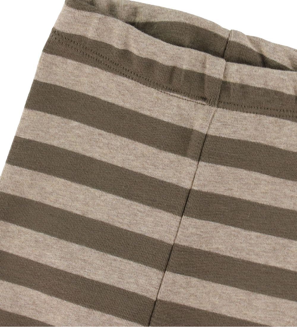 Smallstuff Leggings - Stribet - Nature/Dark Mole