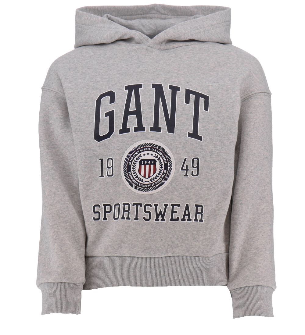 GANT Hættetrøje - Light Grey Melange