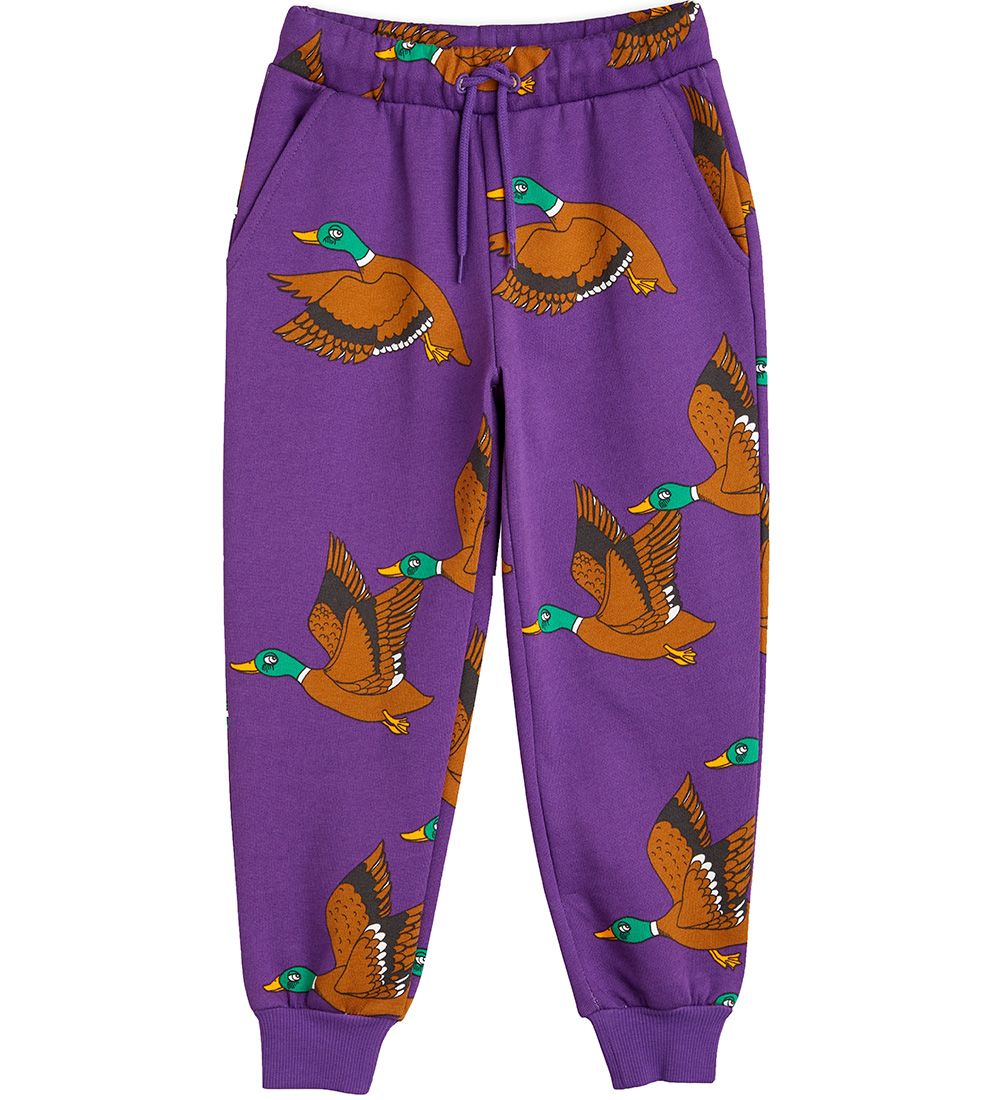 Mini Rodini Sweatpants - Ducks AOP - Purple