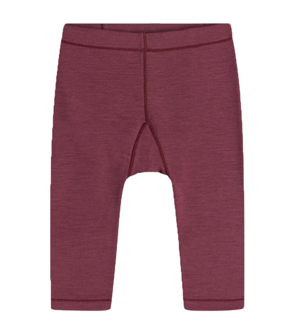 Hust and Claire Leggings - Lotta - Uld - Purple Fig m. Flæser