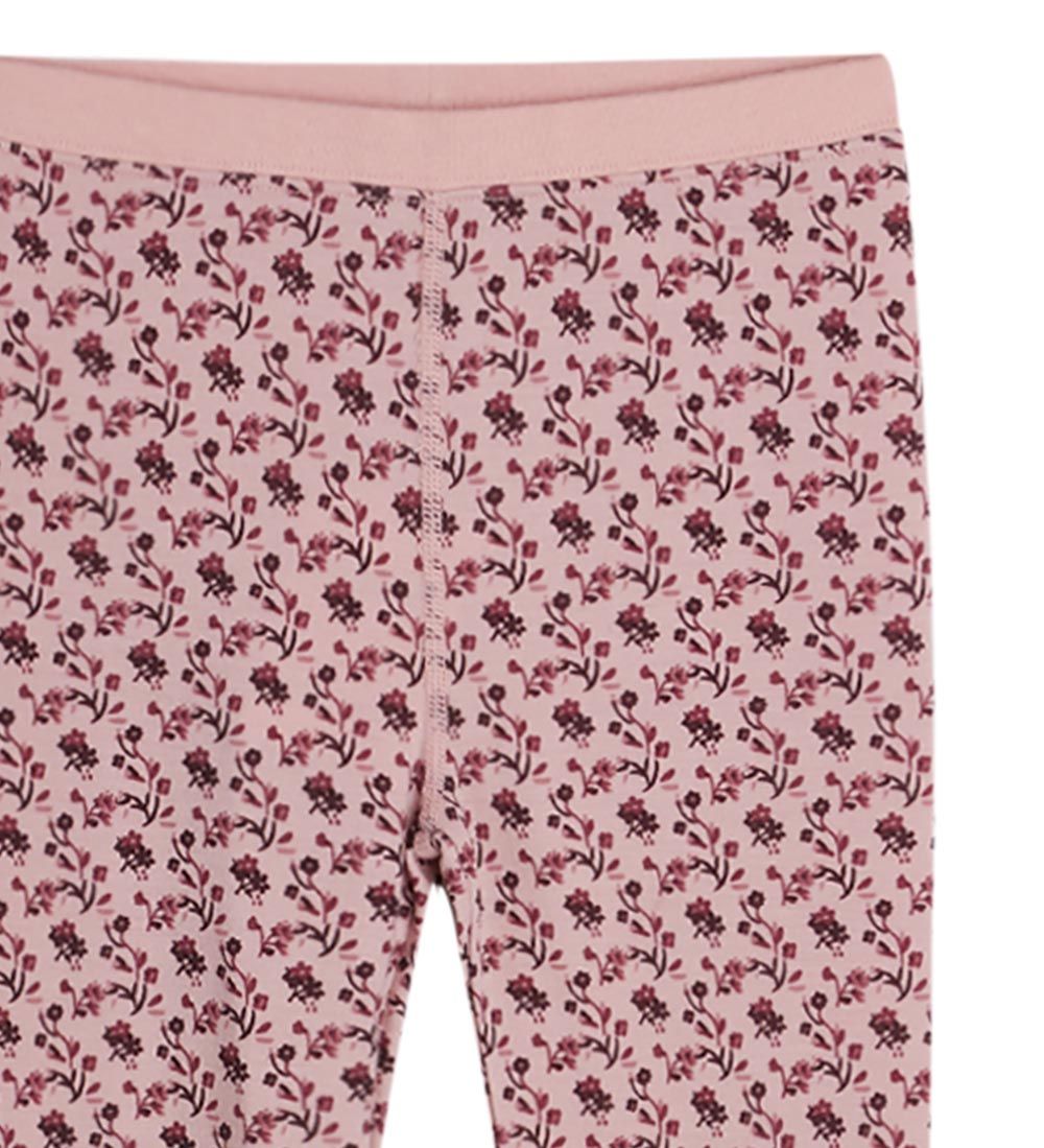 Hust and Claire Leggings - Laso - Uld/Bambus - Dusty Rose m. Blo
