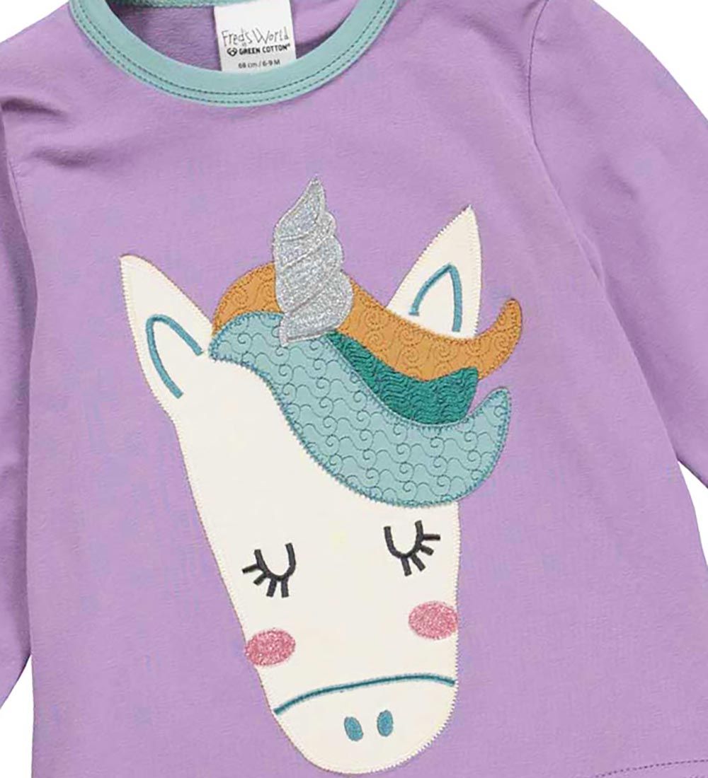 Freds World Bluse - Hello Unicorn - Orchid m. Enhjrning