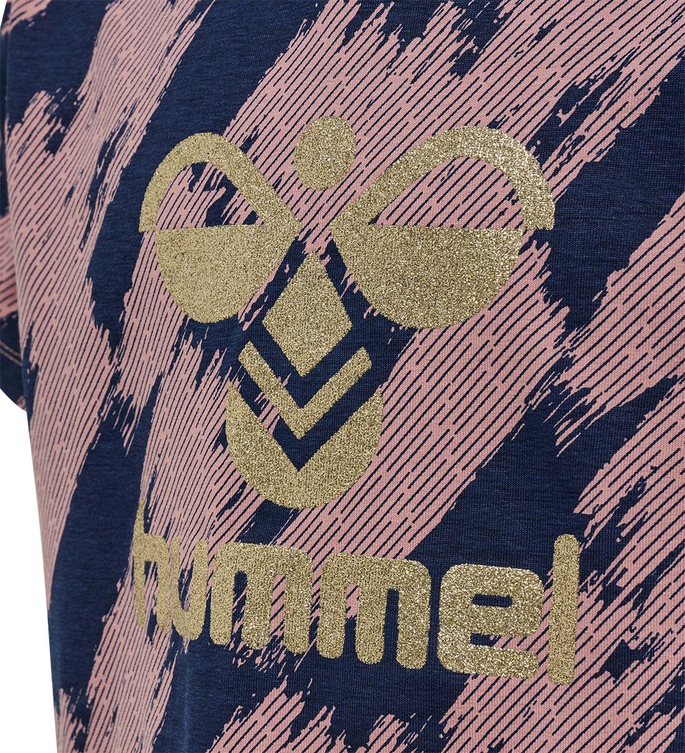 Hummel T-shirt - hmlEmerson - Wood Rose/Navy