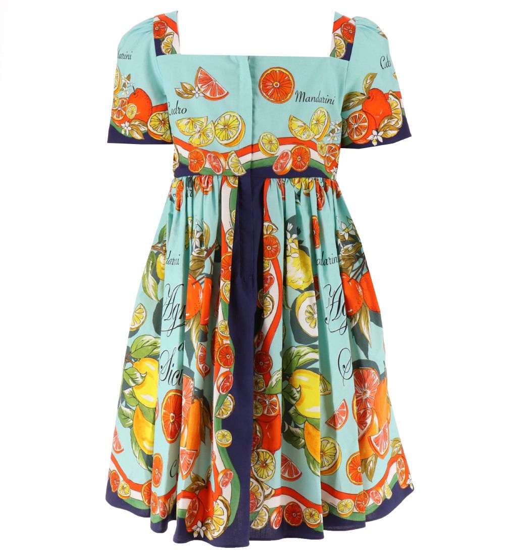Dolce & Gabbana Kjole - Capri - Turkis m. Citrusfrugter