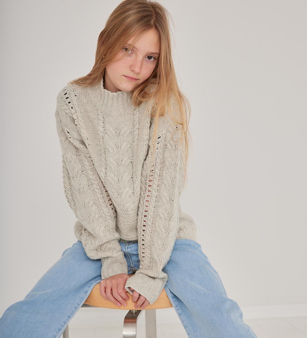 Designers Remix Bluse - Uld - Strik - Carmen - Oatmeal