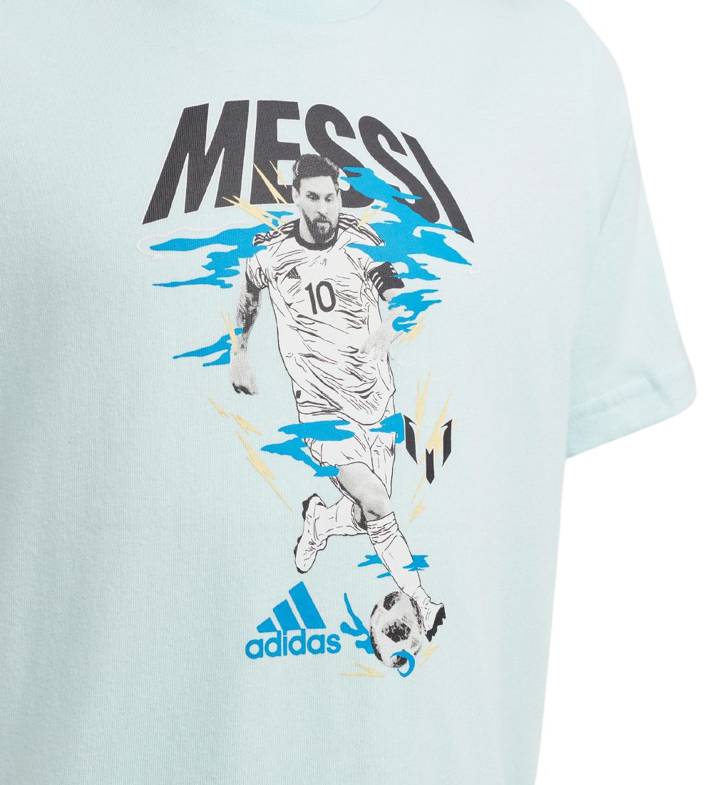adidas Performance T-Shirt - Y Messi G T - Almblu