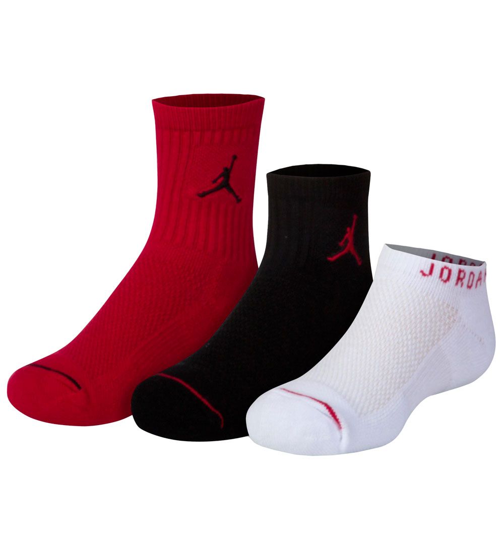 Jordan Strømper 3-pak - Jumpman Waterfall - Tød/Hvid/Sort