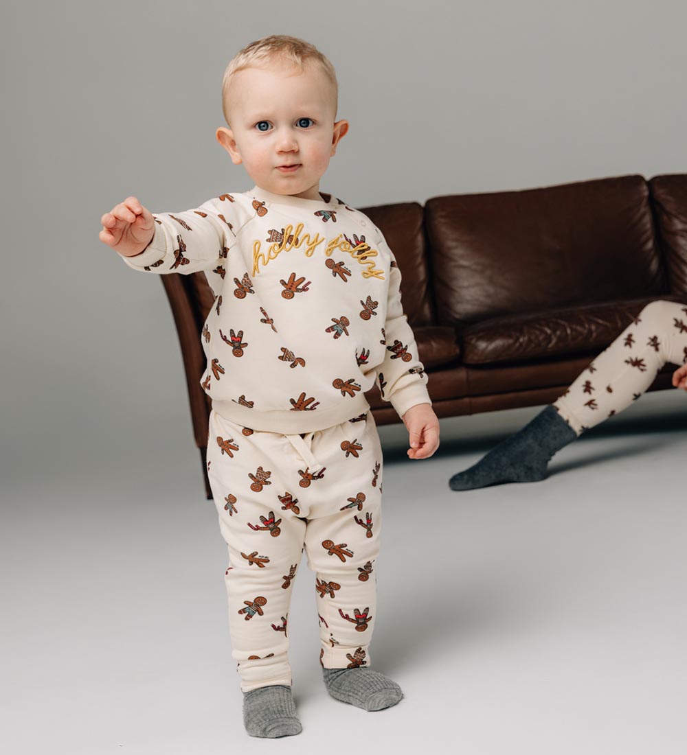 The New Siblings Sweatpants - Holiday - White Swan Ginger Aop